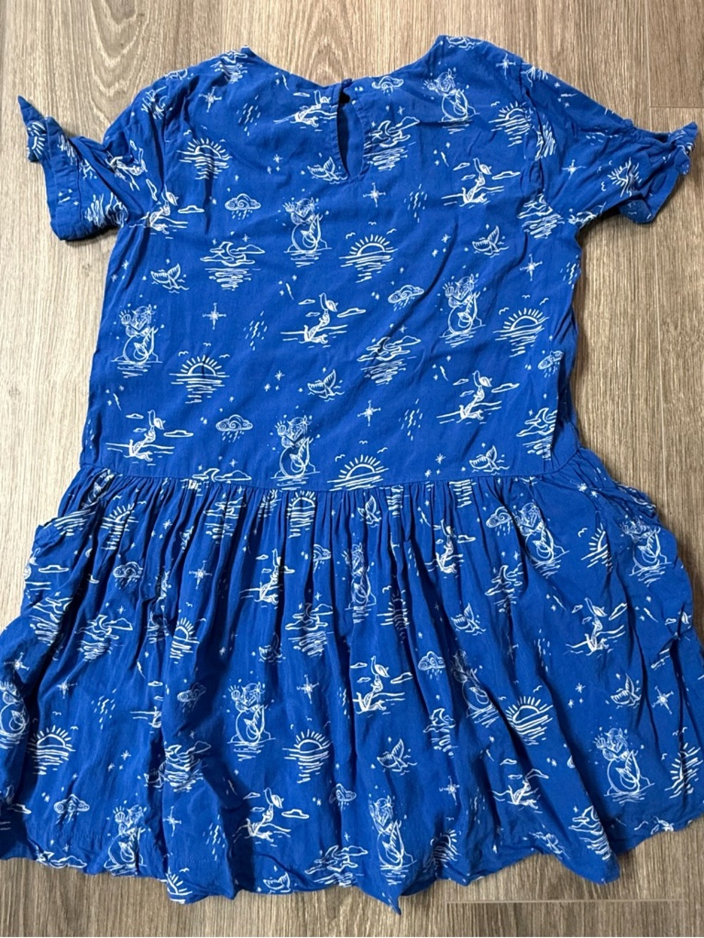 Gymboree Royal Blue Nautical Short Sleeve Tiered Dress Spring Size 10 - Picture 4 of 6